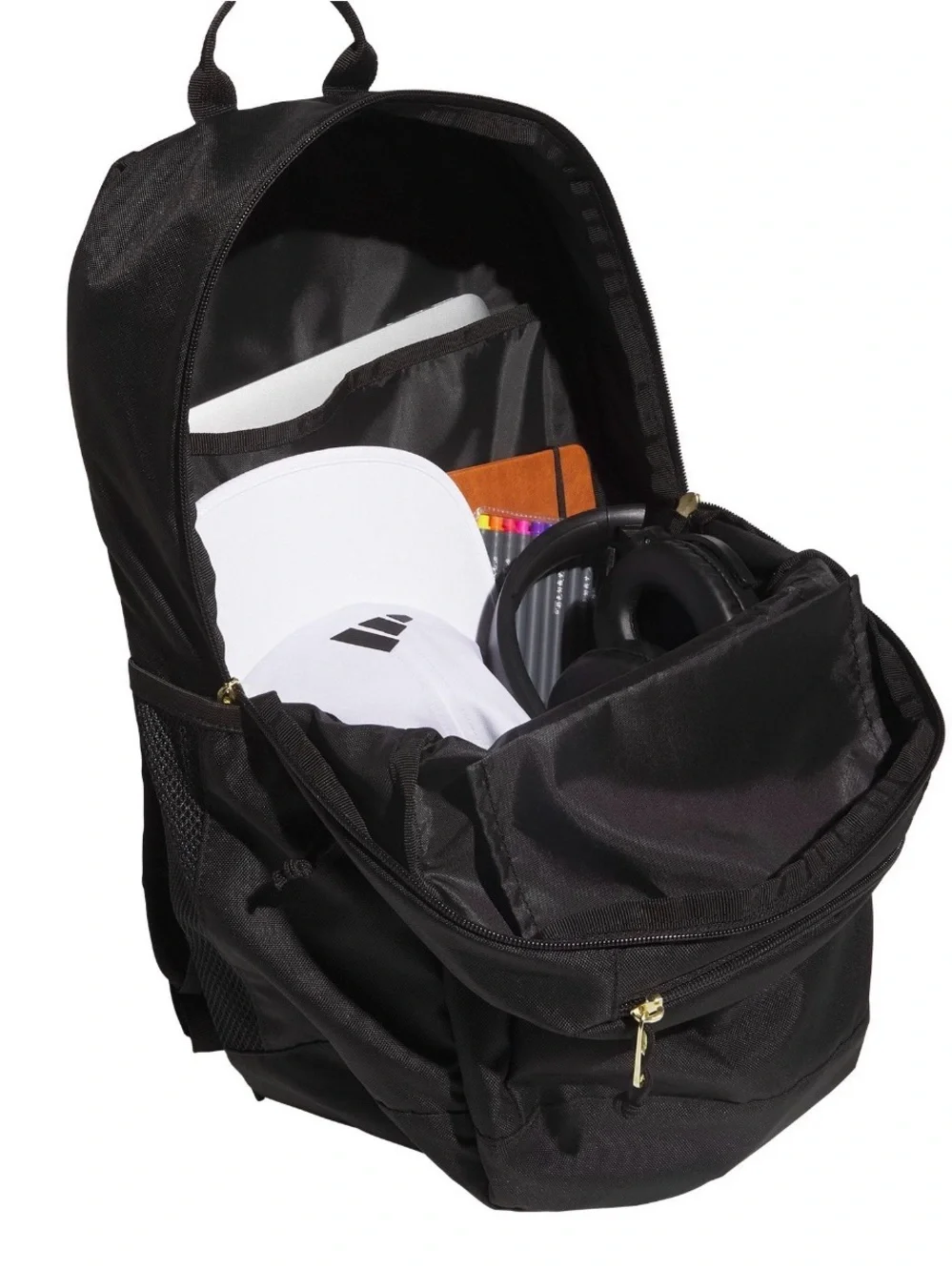 adidas classic school Black Backpack with Gold Logo new with tag
